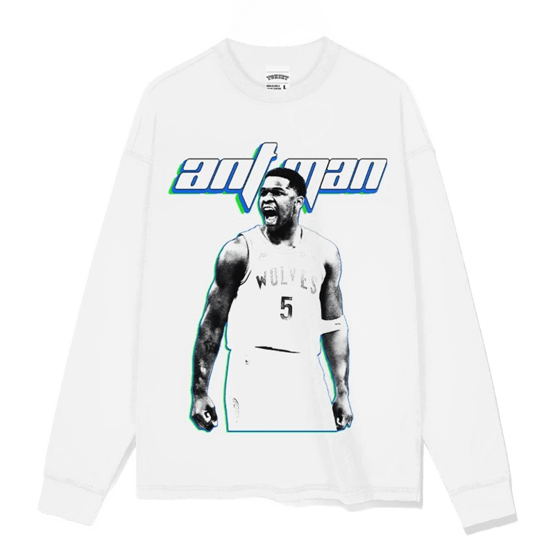 WOLVES 5 Antman Basketball Print Long Sleeve Tee, Unisex