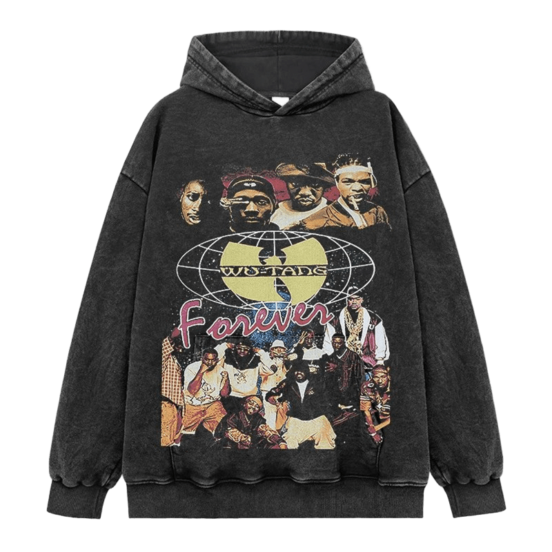 Wu-Tang Hoodie 90s Hip Hop Vintage Graphic Print Streetwear