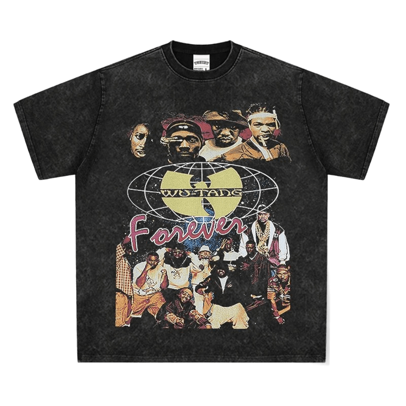 Wu-Tang Vintage Tee 90s Hip-Hop Unisex Cotton Loose Fit