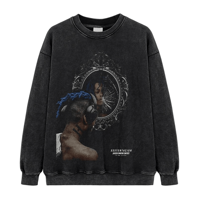 XXXTENTACION Hoodie Washed Black Music Saves Lives Streetwear