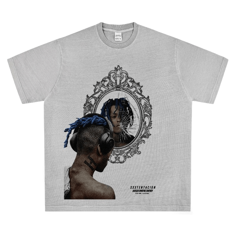 XXXTENTACION Oversized T-Shirt | Washed Grey Unisex Streetwear