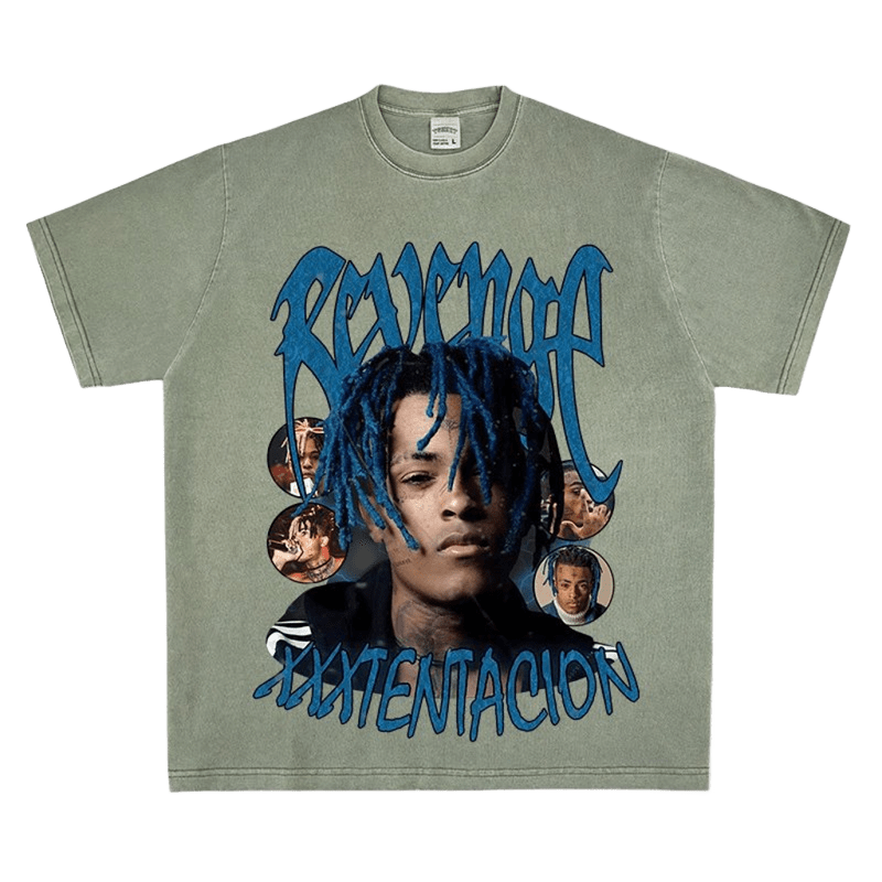 XXXTENTACION REVENGE Military Green Cotton Tee - Unisex Streetwear