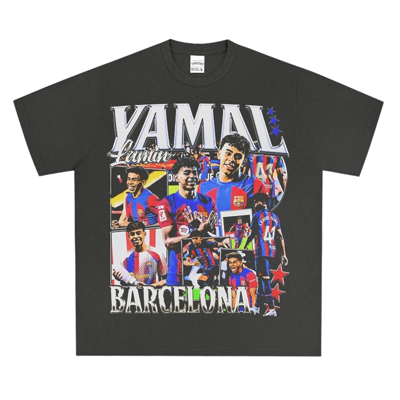YAMAL Barcelona T-Shirt: Unisex Cotton Tee with Star Print