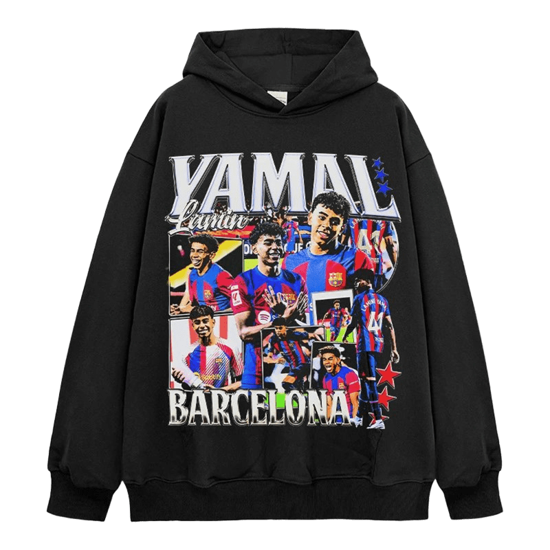 YAMAL Collage Print Hooded Cotton Sweatshirt - Unisex