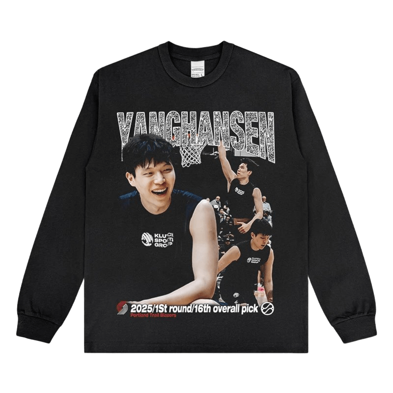YANGHANSEN 2025 Draft Tee | Basketball Print LS Shirt